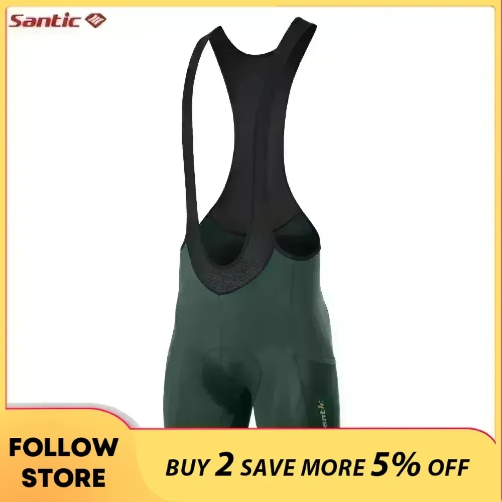 Cycling Bib Shorts Santic Cycling Bib Shorts Men 4D Padded MTB Biker Shorts Summer Breathable Mesh Mountain Bicycle Pants with Pockets Asian Size