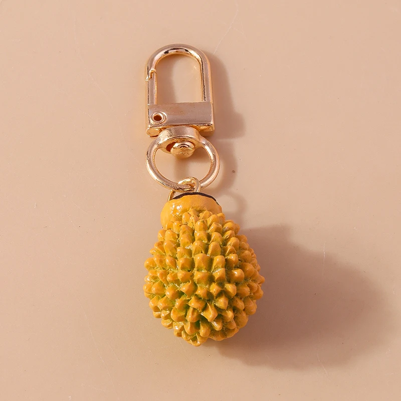 Niedlicher Obst-Durian-Charm-Schlüsselanhänger für Autoschlüssel, Souvenir, Geschenke für Frauen, Männer, Handtasche, hängende Schlüsselanhänger, DIY-Schmuckzubehör
