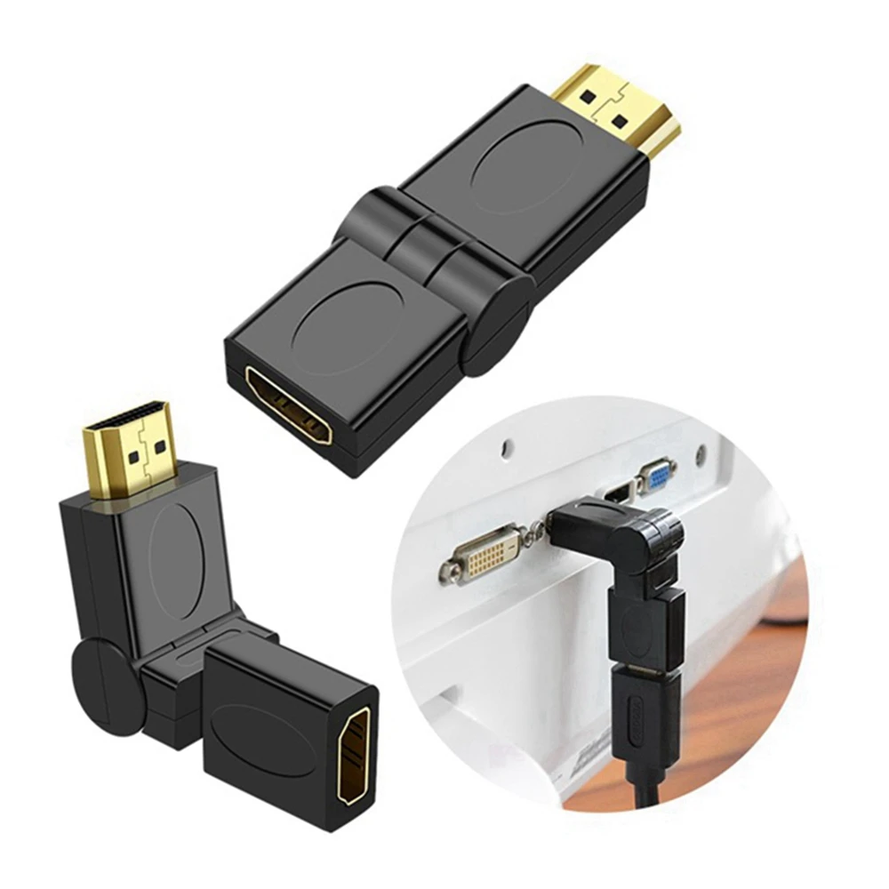 

HDMI male to HDTV compatible female cable adapter converter for 3D 1080P HDTV XBOX PS3 DVD right angle 180 ° rotary extender