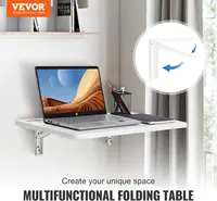 Wall Mounted Folding Table, Wall Mount Drop Leaf Tables, Wooden Floating Desk for Dining, Laundry Room, Office 2