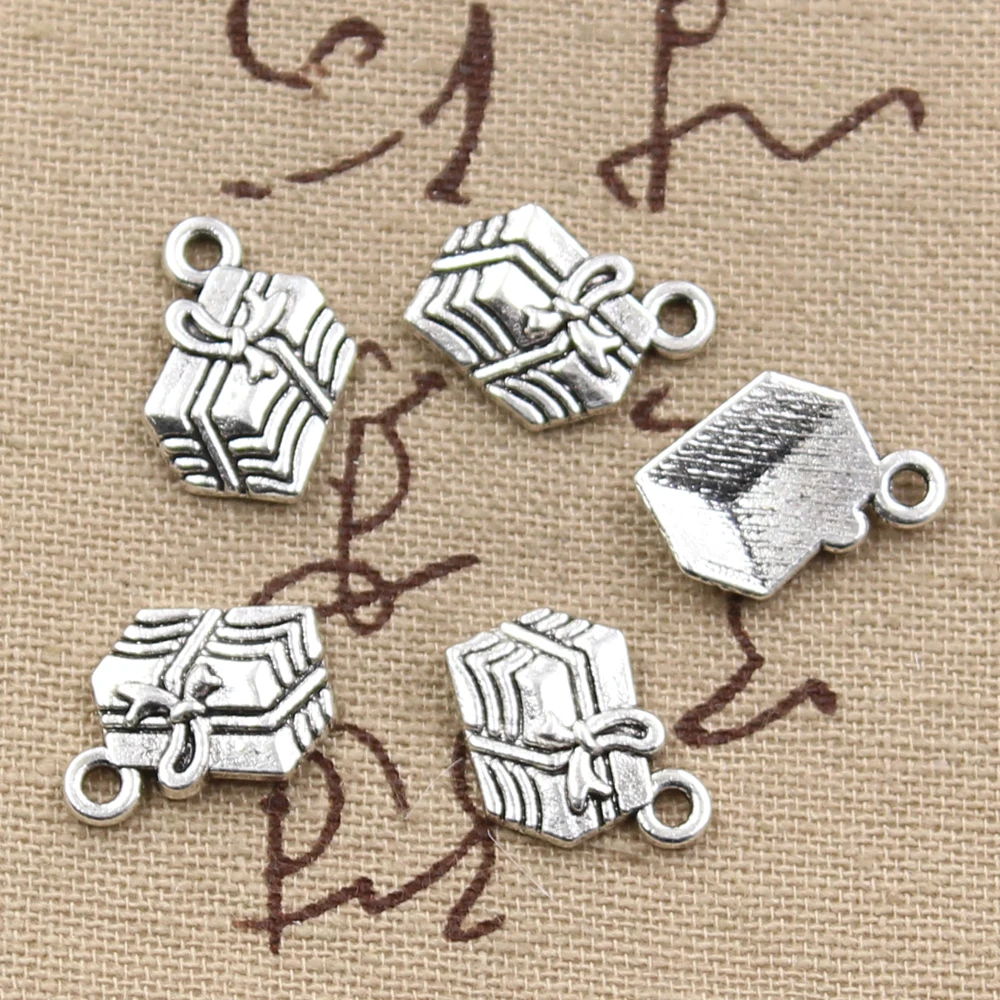 

20pcs Charms Gift Box Present 15x12mm Antique Silver Color Pendants Making DIY Handmade Tibetan Finding Jewelry