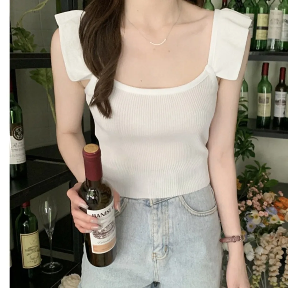 

Спайс девушки Воланы слинг новый сексуальный милый жилет летняя повседневная майка Топ Пляжный отпуск