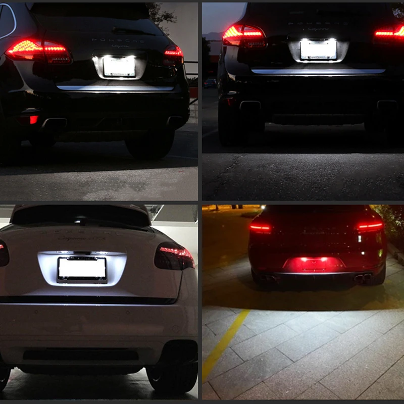 2Pcs No Error LED License Plate Lights Car Number Lamps For Porsche Cayenne Carr