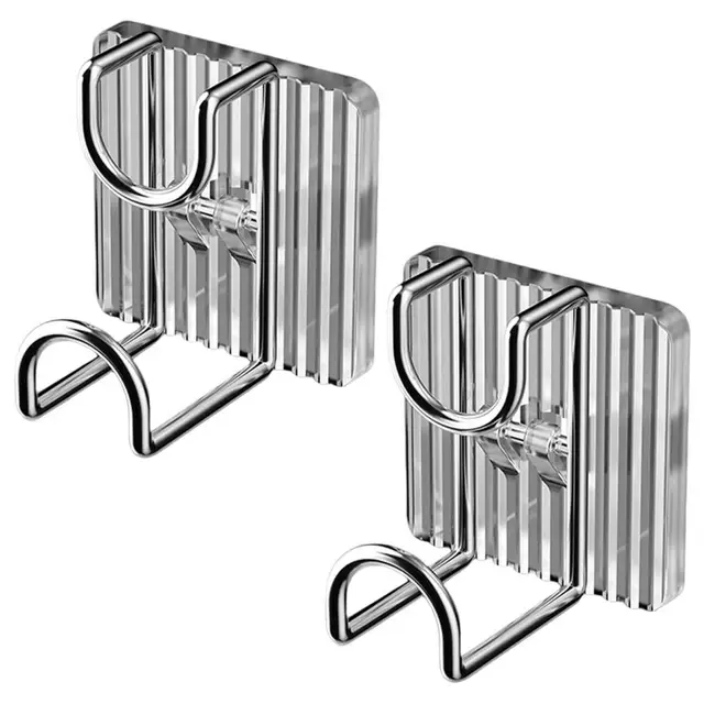 2Db Tároló Állványok Felső Alsó Csat Falra Szerelt Nem Lyukasztó Függőleges Hajlítás Elleni Küzdelem - Image 2