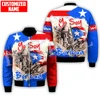 Custom Name Puerto Rico Boricua Country Tattoo Retro Vintage 3DPrint Casual Funny Sportswear Windbreaker Winter Bomber Jacket A1 4