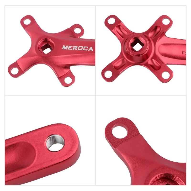 MEROCA CX Crankset Square Hole MTB Cranks 104bcd Aluminum Alloy Mountain Bike Square Crankset 170mm 32/34/36/38/40/42T