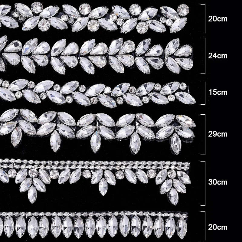 Ducrystal 1 ياردة/90 سنتيمتر عزر الزجاج حجر الراين الحديد على كريستال سلسلة وحيد القرن التشذيب للحرف اليدوية والملابس مجوهرات الإكسسوار