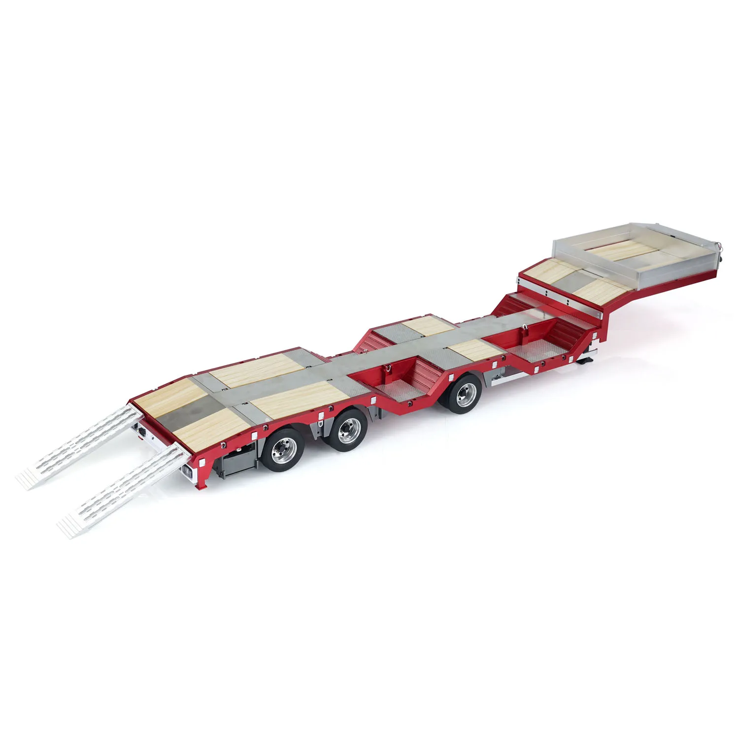 RC Metal Trailer 1/14 Scale 3 Axles Extendible Trailers for Remote Control Tractor Truck Car DIY Models with LED Lights TH24281 2