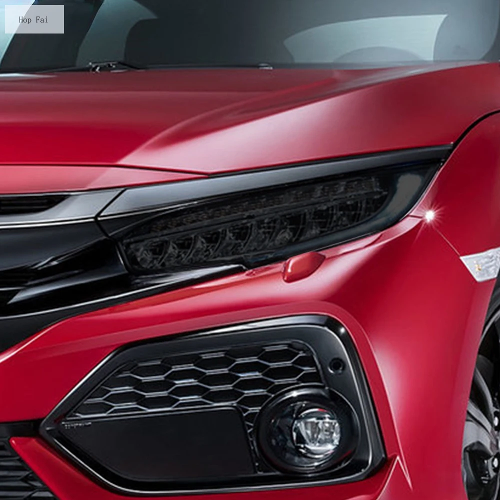 

2 X Car Headlight Protective Film Headlamp Transparent Black TPU Sticker For Honda Civic Accord 10th 2018 2019 2020 Accessories