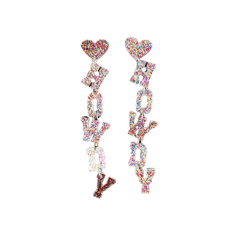 Vintage Personality Cowboy Boot Rhinestone Earrings Fashion Enamel Western Hat Shoes Pendant Drop Earrings For Women Cowgirls