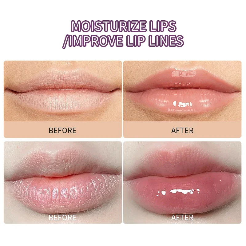 USHAS Moisturizing Lip Mask 4 Fruit Flavor Lip Balm Hydrating Repair Lip Mask Removes Dead Skin Lip Care Tools 4