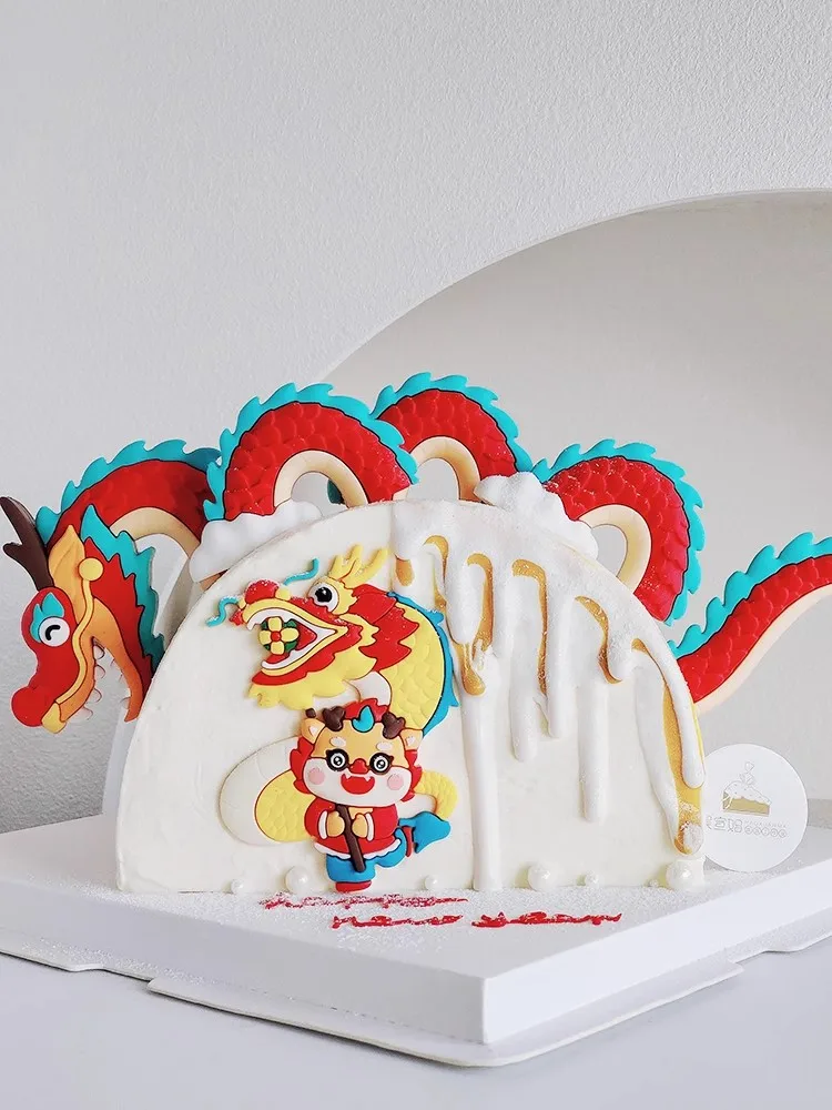 Chinese New Year Cake Topper for Spring Festival Cake Decoration Cupcake Toppers Party Supplies