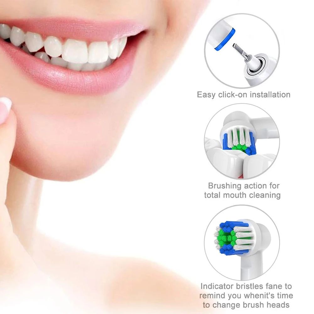 Compatible with Oral B Electric Toothbrush Replacement Brush Heads, Professional Toothbrush Head Refills for Pro and D Series