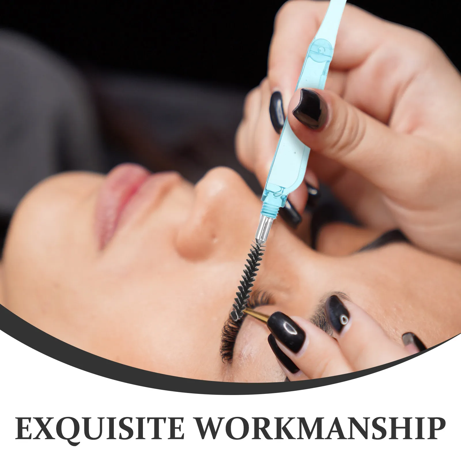 접이식 듀얼 헤드 속눈썹 빗 및 나선형 눈썹 브러쉬 2-in-1 휴대용 메이크업 도구 (속눈썹 분리 및 눈썹 정리용)