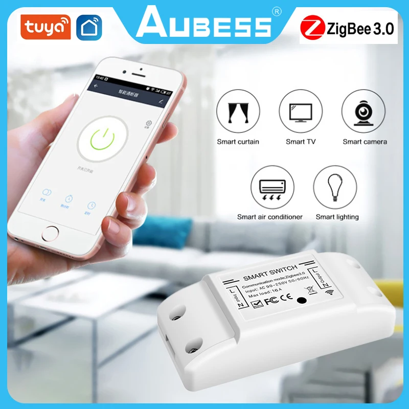 

Умный выключатель ZIGBEE Tuya, Wi-Fi, 100-240 В, 16 А