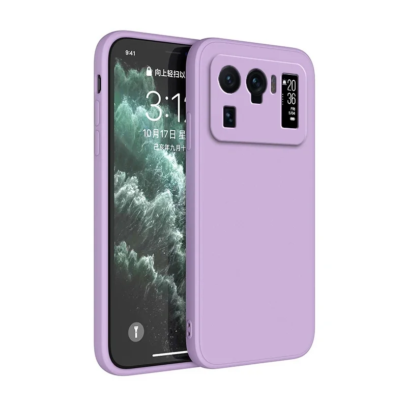 Candy Color Liquid Silicone Luxury Phone Case - Soft Protective Cover with Straight Edge Design
