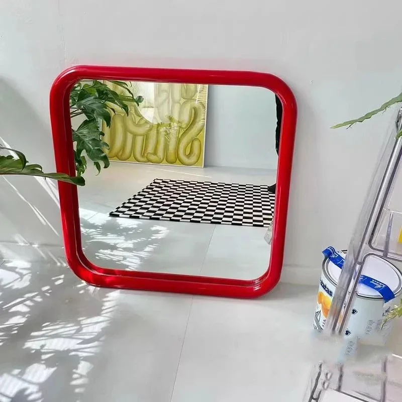 

Зеркала для макияжа унитаза для ванной комнаты современный корейский Прямоугольный дизайн Парикмахерское зеркало для спальни туалетный столик деревянная рамка Зеркало креативный Декор