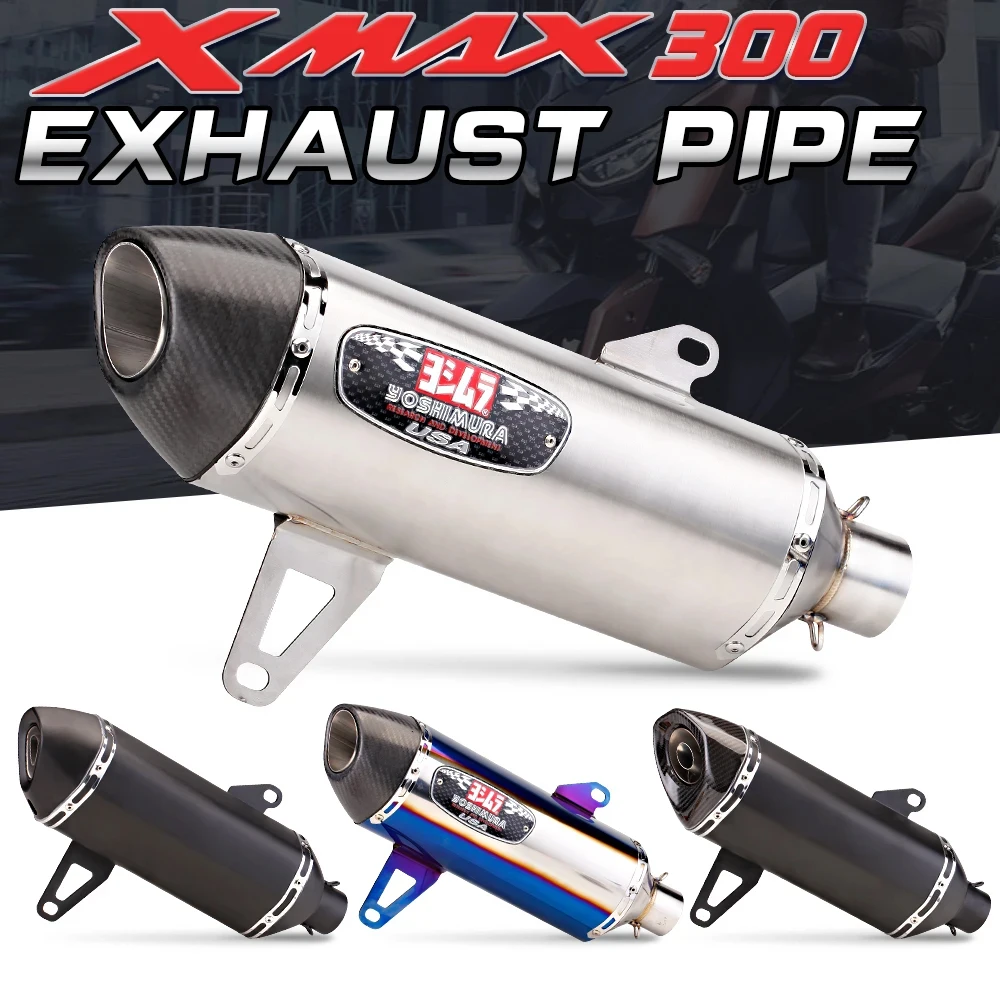 

For XMAX300 250 XMAX 300 X MAX250 Motorcycle Exhaust Escape Moto Muffler Slip on Motorcross Front Pipe Stainless Steel Tube