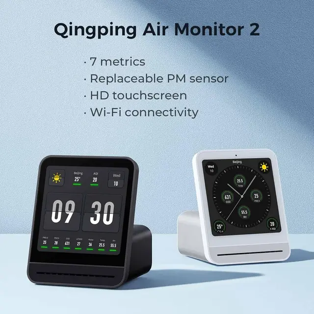 17580-480f74.jpg Qingping Air Quality Monitor Gen 2, Air Quality Monitor Indoor Detects PM2.5, CO2, PM10, Noise, Temperature and Humidity, Alarm
