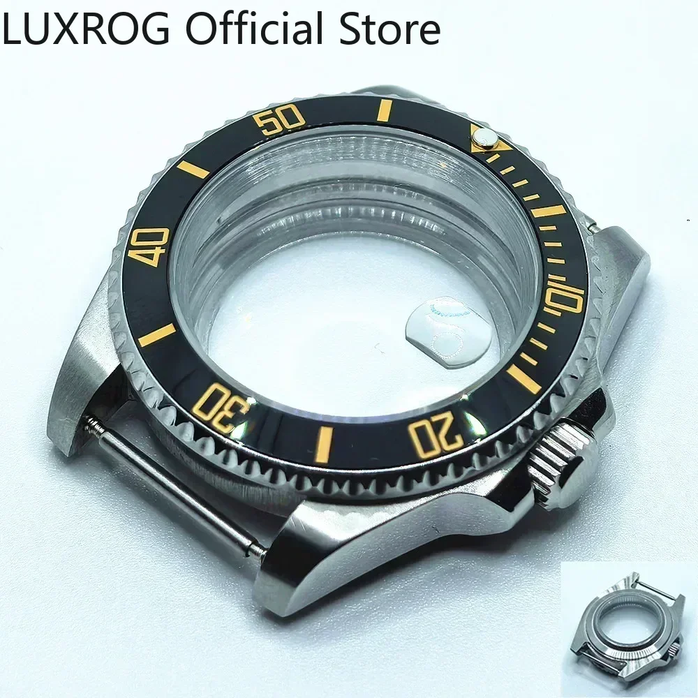 Stainless Steel 40MM Black Blue Ceramic Insert Watch Case