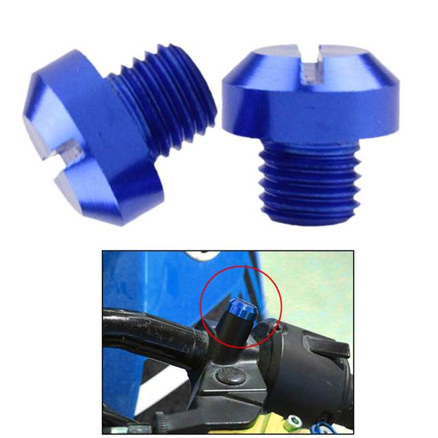 5 CNC Aluminum M10x1.25 Rearview Mirror Thread Blue Positive