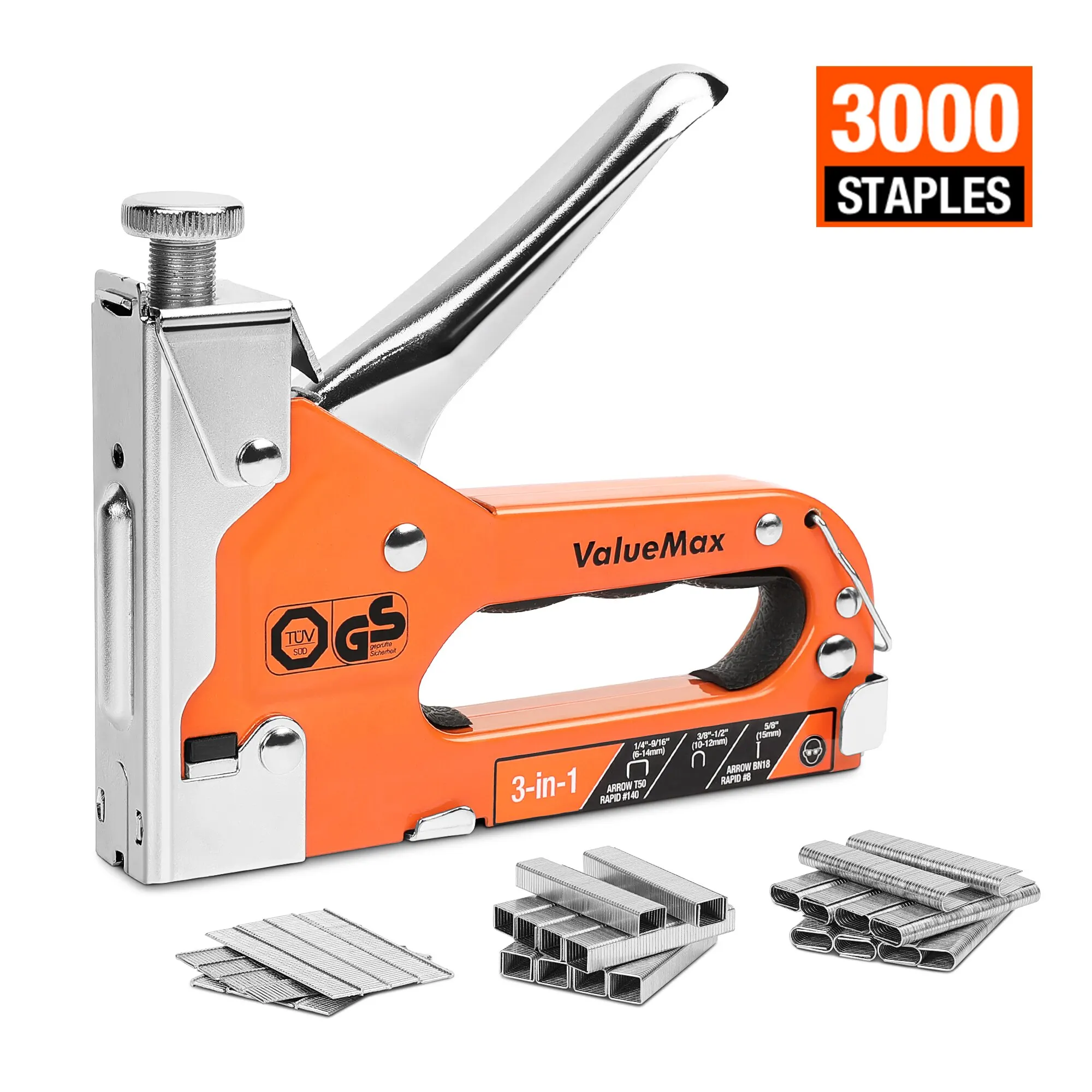 ValueMax 3 In 1 Nail Gun DIY Furniture Construction Stapler Upholstery Staple Gun With 3000 Staples Home Decor Carpentry Tools