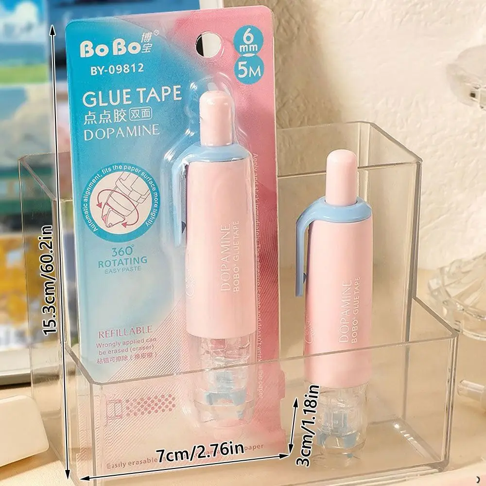 360도 회전 헤드 도트 접착 테이프 대용량 롤링 접착 테이프 DIY 스크랩북 접착 테이프 펜 문구