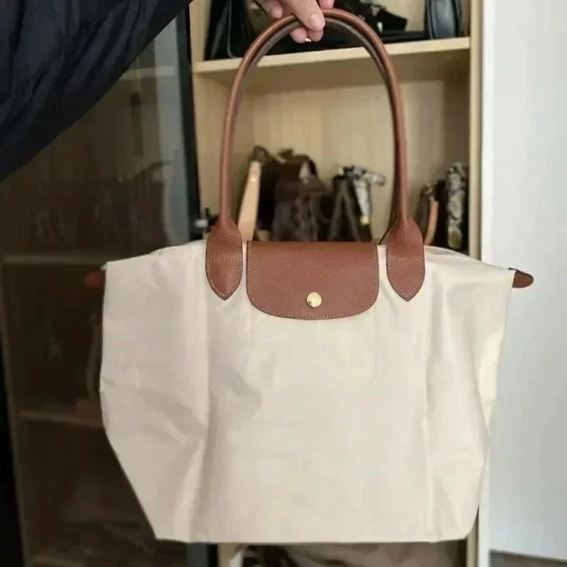 Foldable Hobo Bags Classics Lady Tote Bag Embroidered Shoulder Bags Woman Fashion Nylon Handbag Commuter Shopping Bag