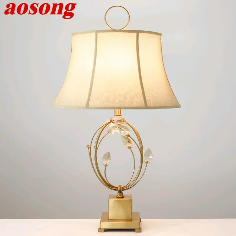 

AOSONG Contemporary Crystal Table Lamp LED Creative Fashion Dimming Desk Light for Home Living Room Bedroom Decor