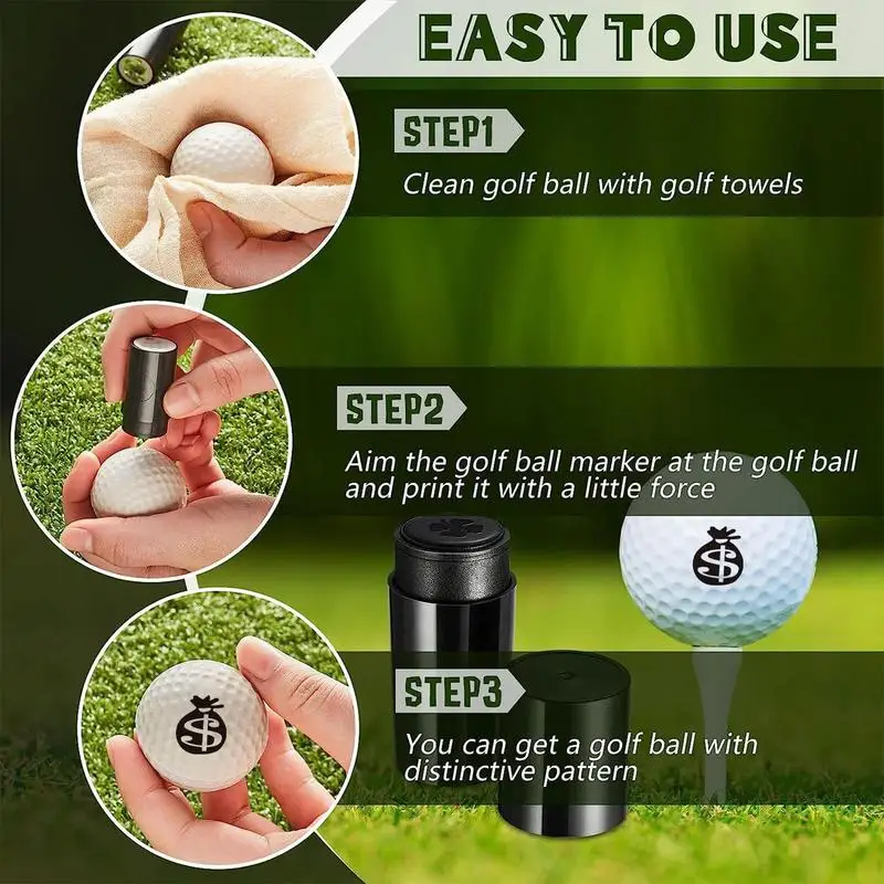 Golf Ball Stamps To Identify Golf Balls Quick Drying Ball Stamp No Fade Funny Marker Gifts Waterproof Reusable golf ball mark