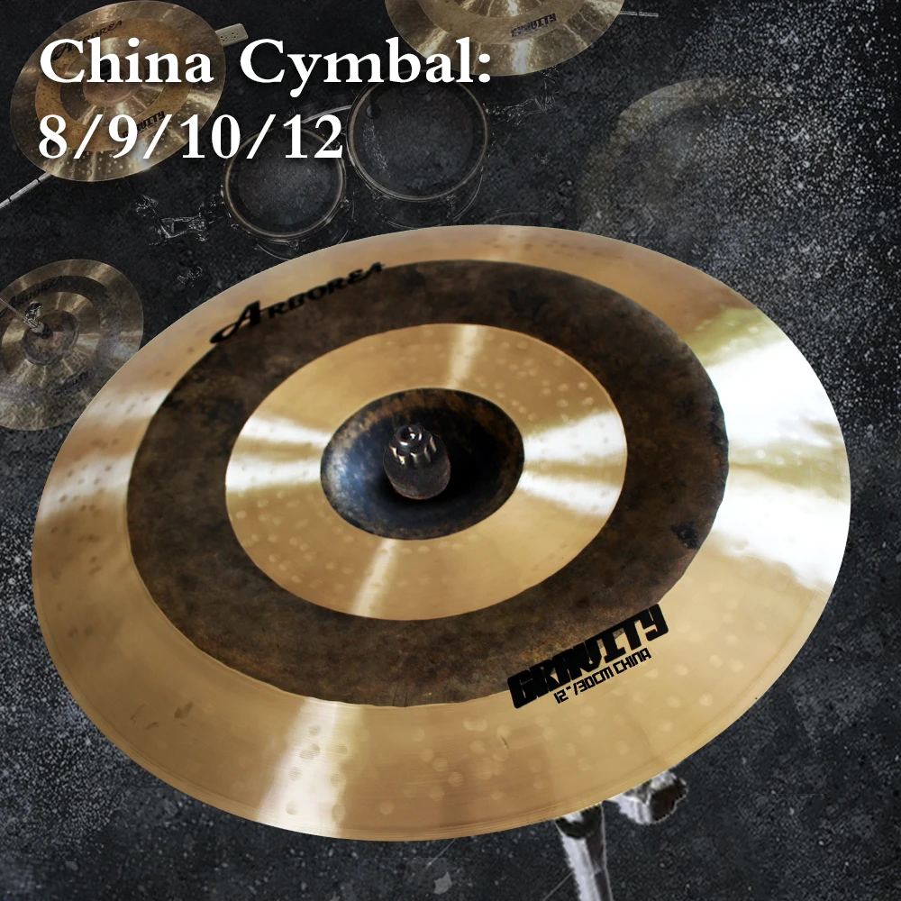 Arborea China Cymbal-Gravity Series 8/9/10/12 Inch Handmade Traspy Effect Sound Bronze For Drum Set