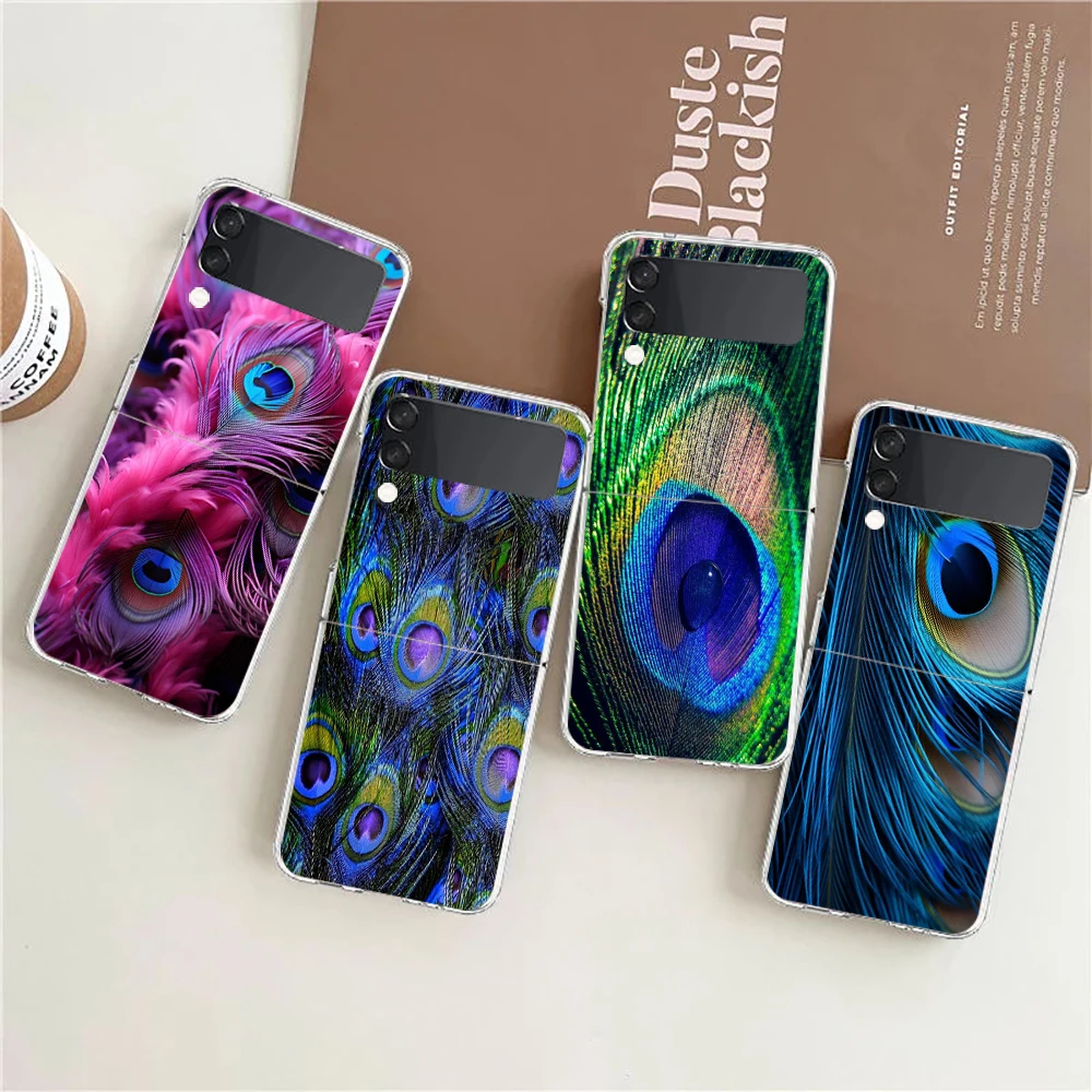 Peacock Feathers Transparent Shockproof Phone Case – Foldable Design