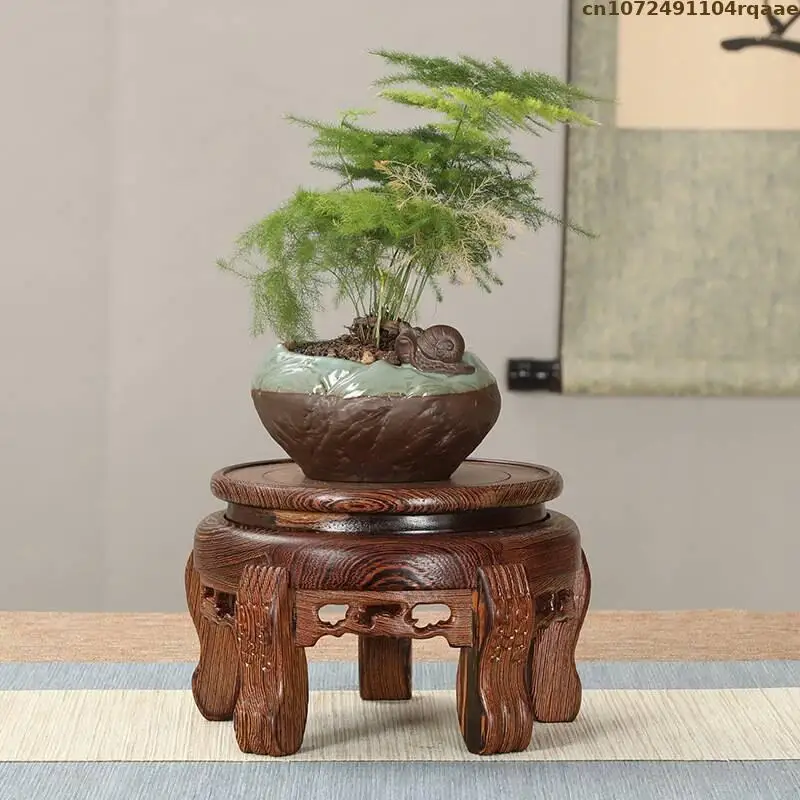 Solid Wood Handicraft Display Pedestal Mini Model Sculpture Base Flower Pot Vase Display Stand Plant Vase Base Classification