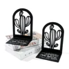 Cacti Book Ends Heavy Duty Metal Bookends Office Desktop Home Bookshelf for Book Lovers Office supplies Book Rack 6