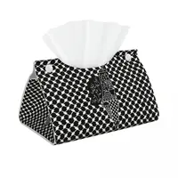 Custom Palestinians Map And Kufiya Pattern Tissue Box Holder Rectangular Leather Facial Tissue Box Cover for Car Office 1
