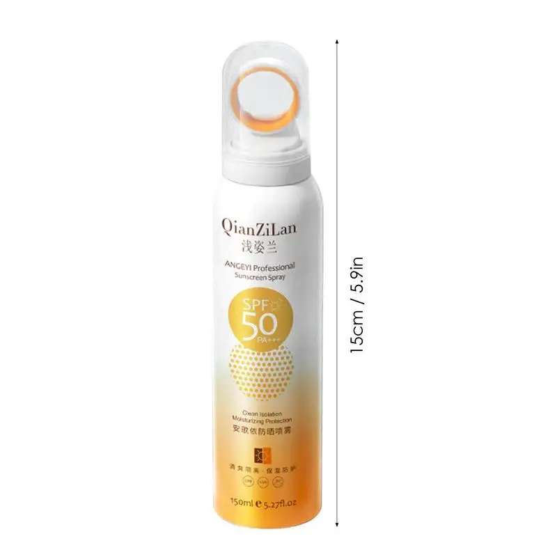 Facial Sunscreen Spray Sweatproof SPF 50 Long Lasting Sunscreen Mist Moisturizing Portable 150ML Face Spray  images - 6