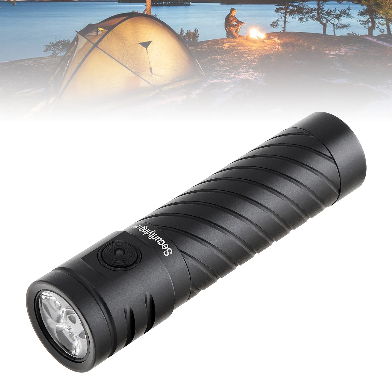

SecurityIng Rechargeable EDC Flashlight LED Torch Outdoor Light Built-in Battery for Night Walk / Camping with Power Indicator