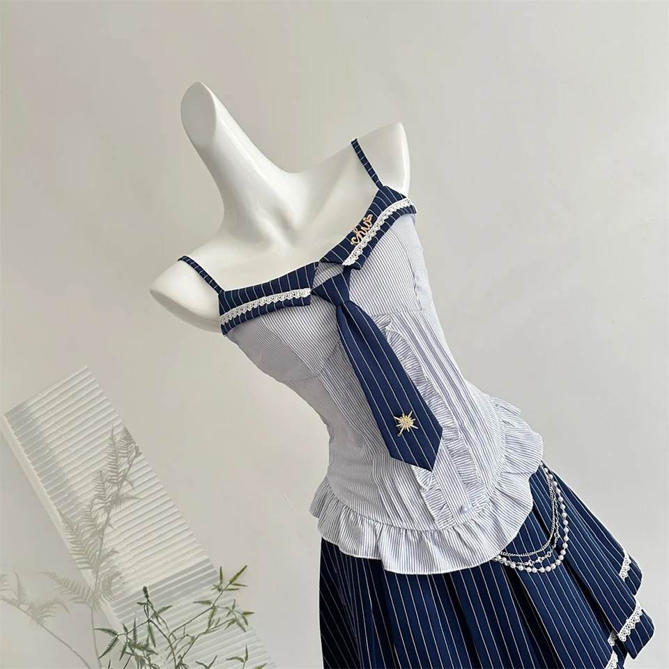 Summer Women Harajuku Y2k Kpop Preppy Coquette Idols JK Fashion