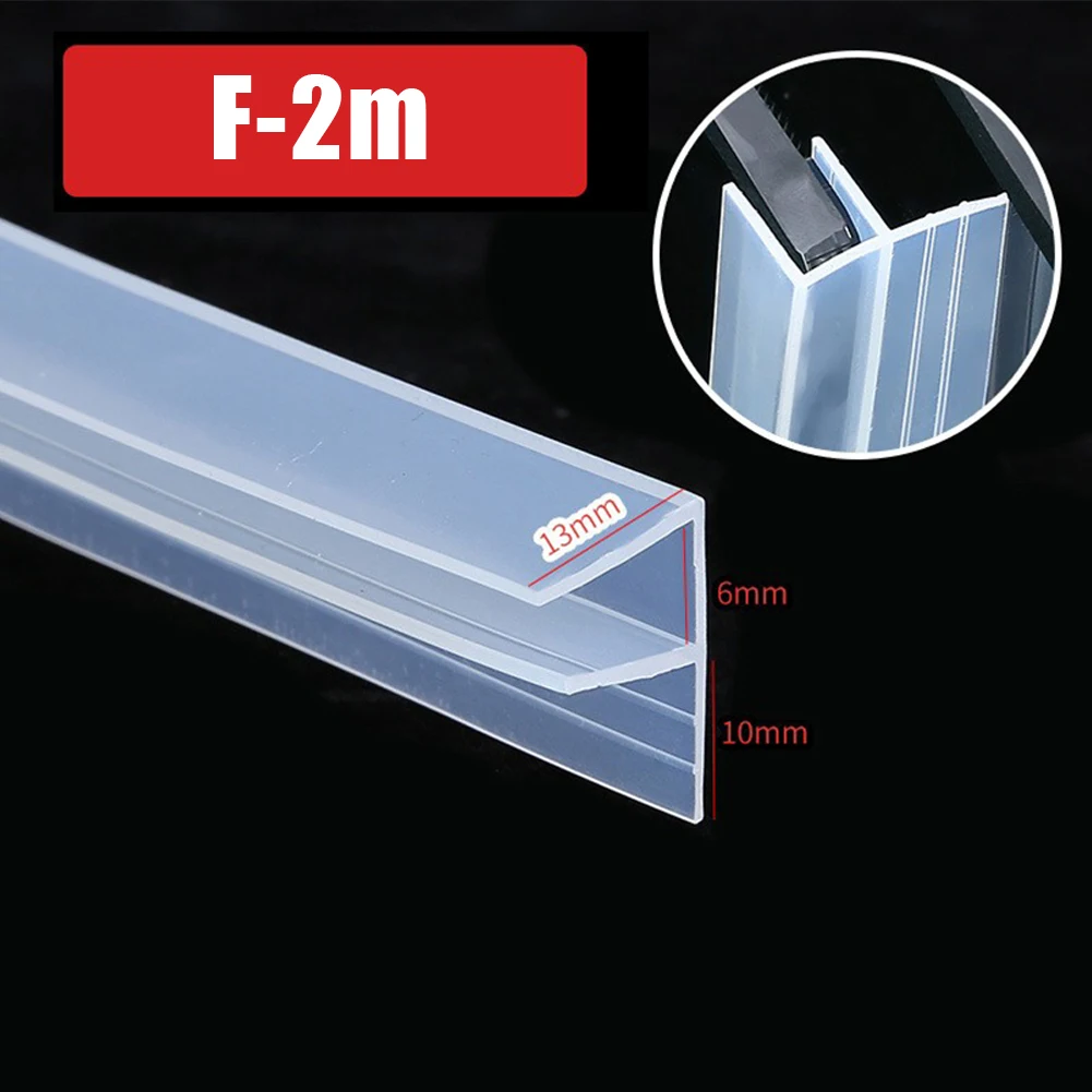 1pc2mFShapeBathroomShowerScreenDoorBottomsTransparentRubber