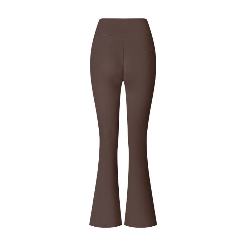 FUBEIKE New Flared Ladies Pants Seamless High Waist Brushed Shaping Micro-Pull Shaping Sports Tight Compression Leggings