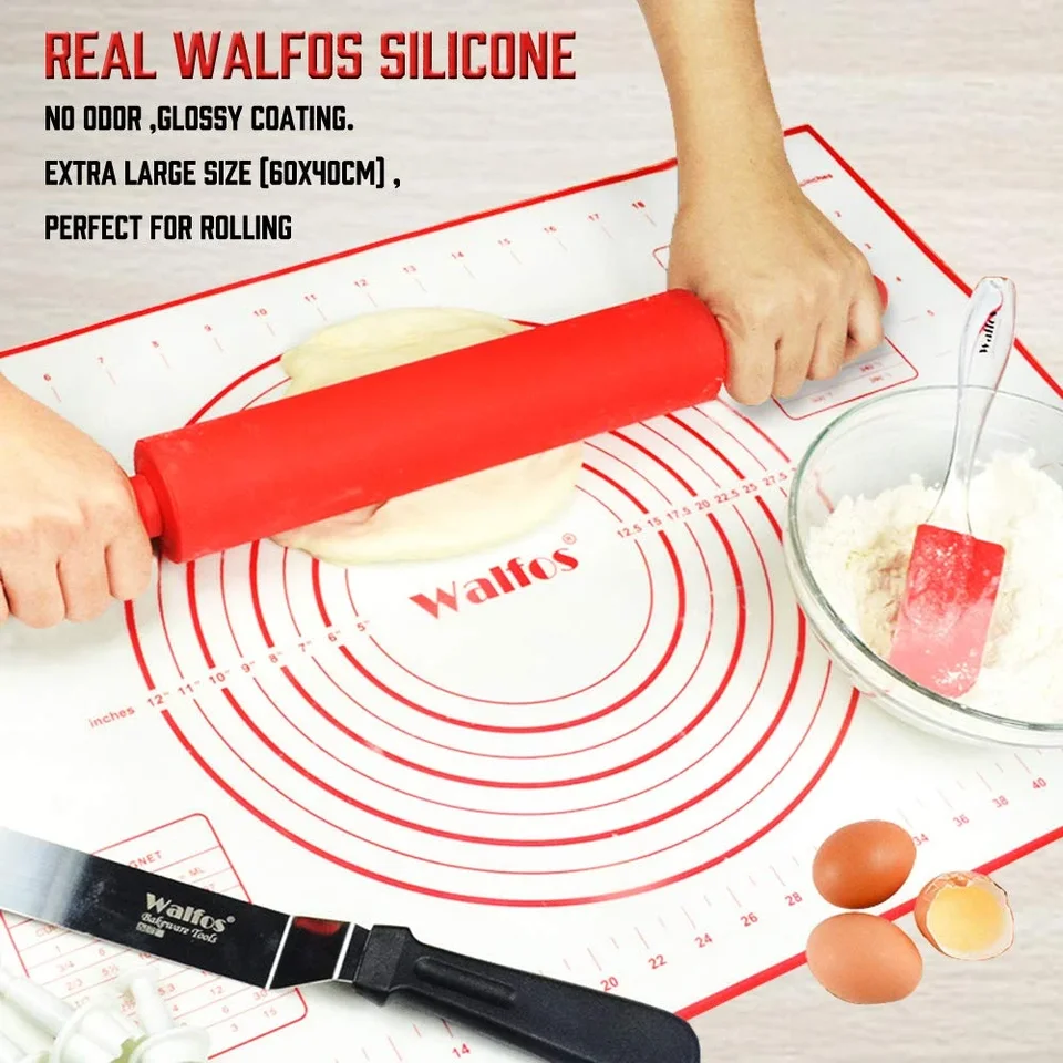 Set di 2 tappetini da forno in silicone - Con manici lunghi - Per