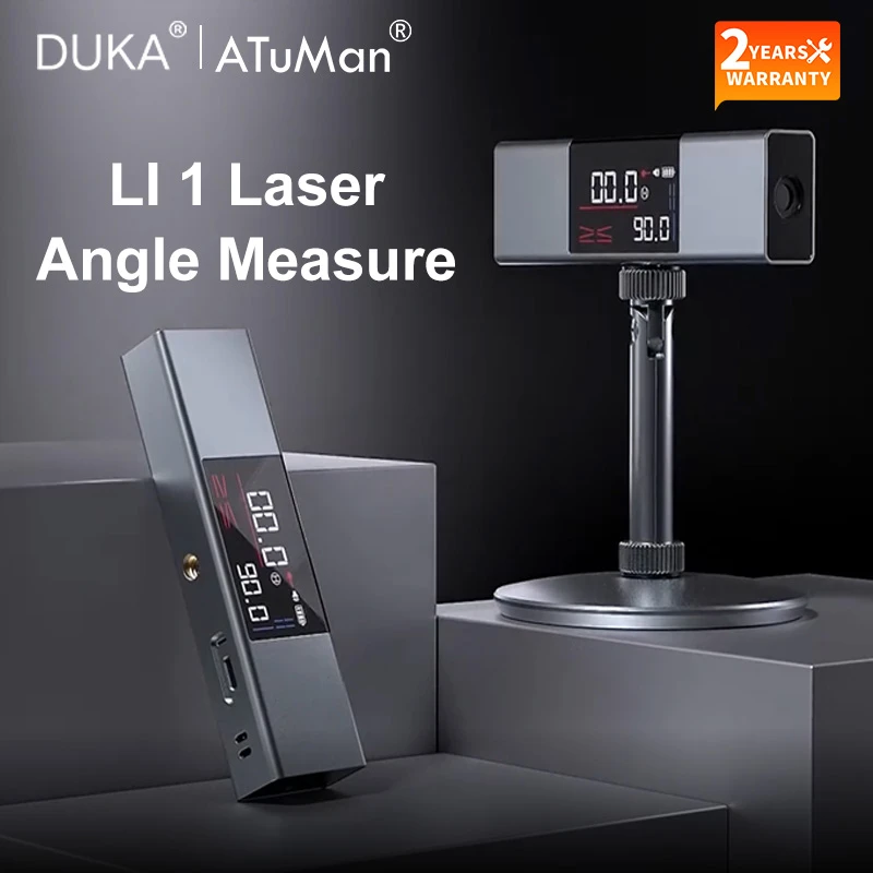 DUKA Atuman LI1 Laser Protractor Digital Inclinometer Angle Measure Portable Measurement Tools LED Screen Type-C Charging Home