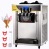 VEVOR Commercial Pre-cooling Unfreeze Ice Cream Maker 2200W Countertop Soft Serve Machine w/ 2x6L Hopper 2L Cylinder LCD Panel 1
