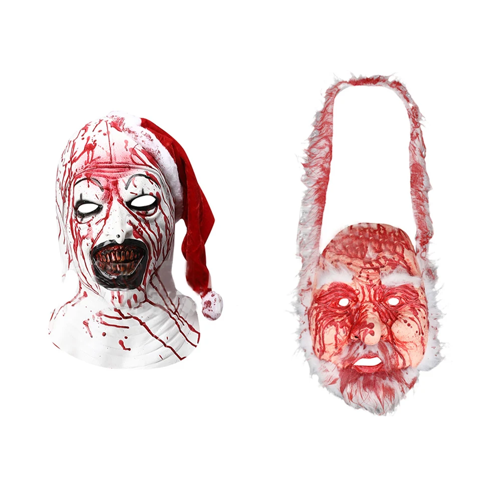 thumbnail image 1 of Disfraz de payaso aterrador de película, conjunto completo, uniforme rojo de Papá Noel para adultos, ropa de fiesta de carnaval de Halloween, juego de rol, 1 of 5