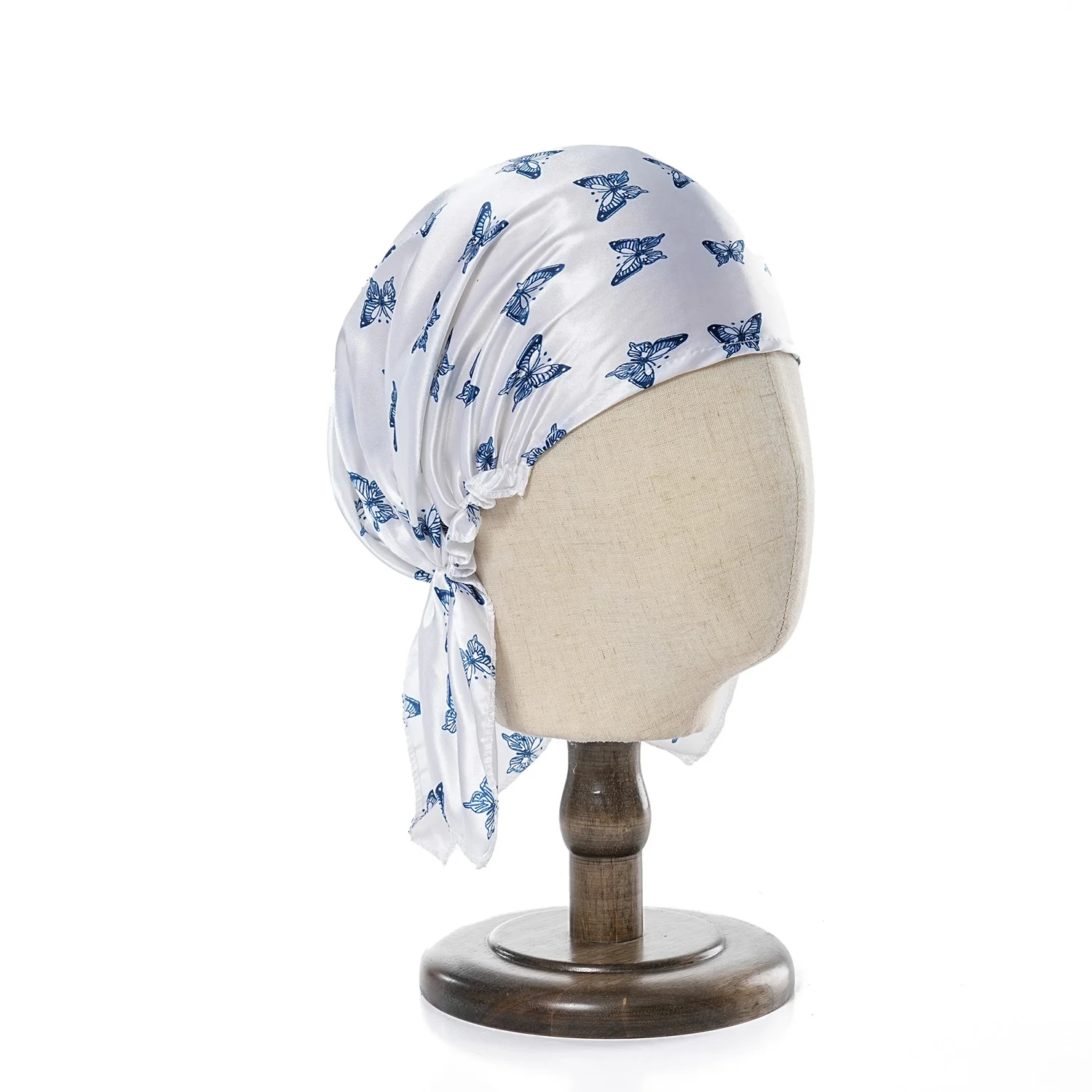 New Women Luxury Satin Sleeping Bonnets Night Sleep Caps Ladies Headwrap Printed Stretch Beanie Cap Hair Care Head Cover 5