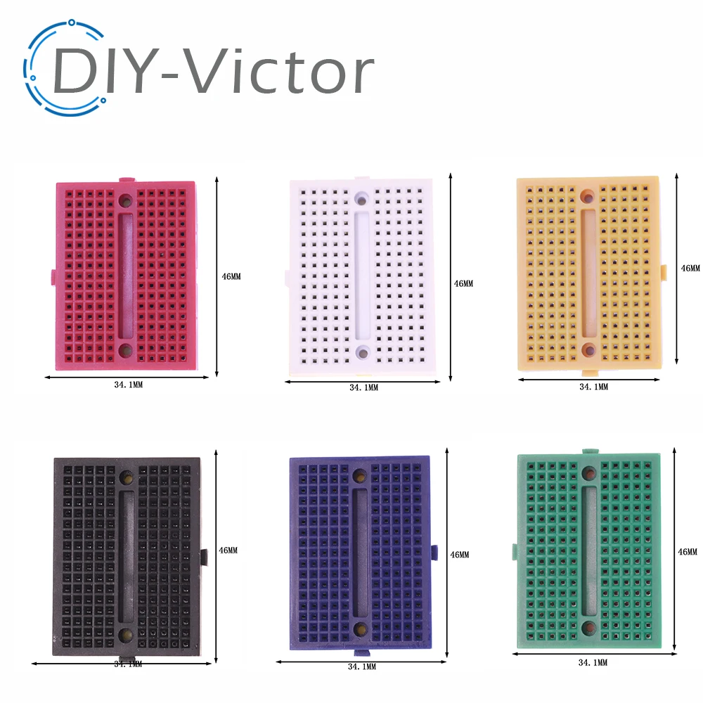 Six Color Mini Solderless Breadboard SYB-170 Tie-points PCB Test Board 35*47*8.5mm For Bus Test Circuit