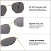 Classic Polarized Hexagon Sunglasses for Women Men Polygon Sunnies Square Metal Frame 4