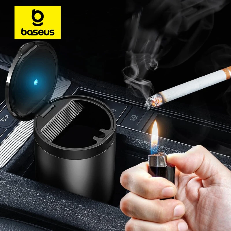 Car Ashtray LED Aluminum Alloy Ash Tray For Audi BMW Golf Cars Cup Holder Accessories
