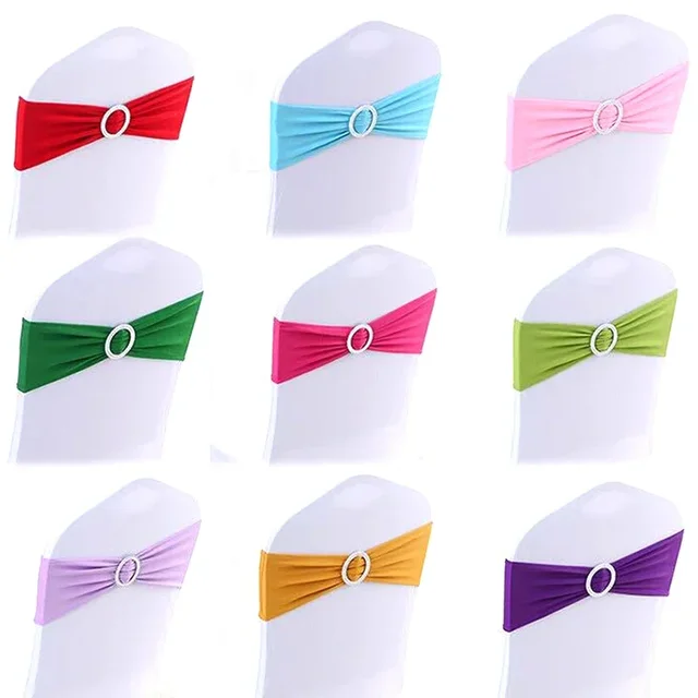 Wedding Decoration Chair Sash Spandex Stretch Buckle Knot Fit All Chairs Holiday Birthday Party Festival Celebration Hotel