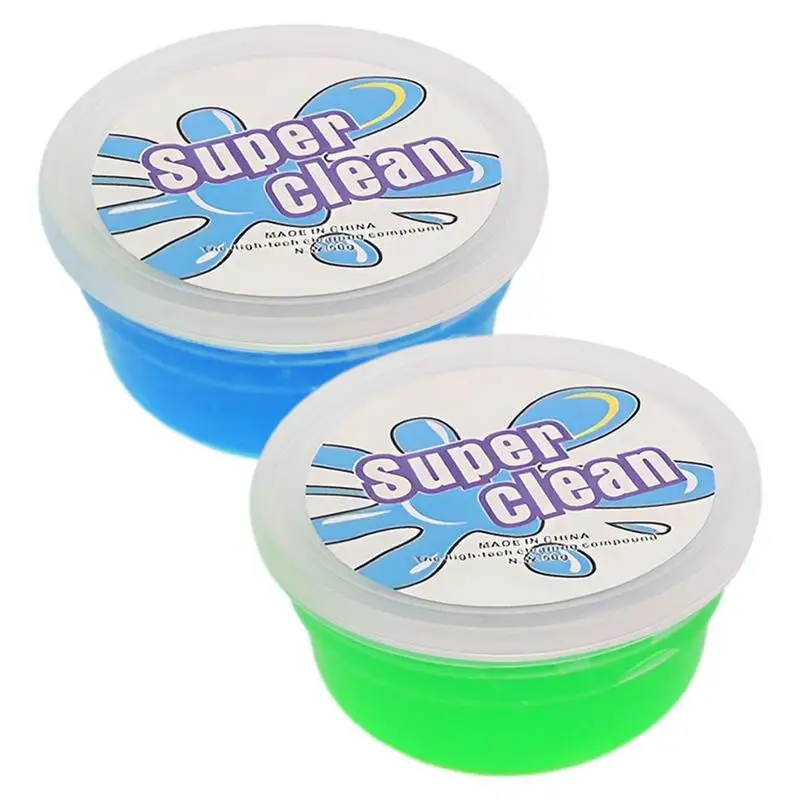 2pcs Super Dust Clean Clay Dust Keyboard Cleaner SlimeToys Cleaning Gel Car Gel Mud Putty Kit Car Interior Cleaning Supplies цена и фото